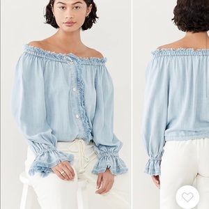 Ramy Brook Off Shoulder Chambray Top -  $295